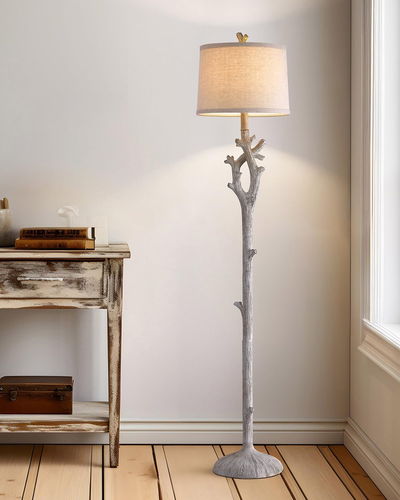 Retro Farmhouse Floor Lamp for Living Room Rustic Standing Lamps Tree Trunk Deco - Picture 6 of 8