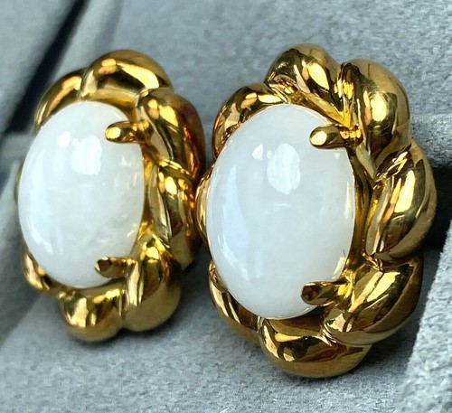 Vintage T.S.Lin Gumps Jadeite Earrings Estate Fine Jewelry Pre-Owned - Picture 12 of 12