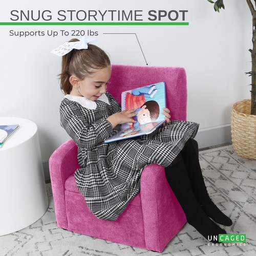 STASH Comfy Folding Kids Toddler Plush Sofa Lounge Chair with Storage - Picture 30 of 37
