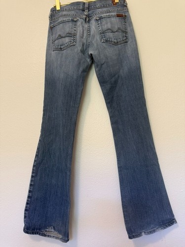 ECKO ROT gesmoktes Top & 7 For All Mankind Bootcut Jeans Damen S/27 Y2K Set - Bild 4 von 10