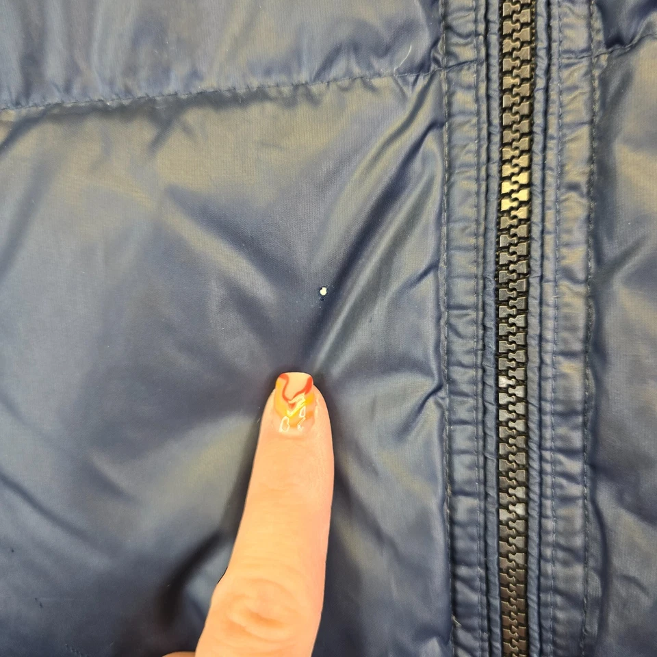 Vintage Gap Down Puffer Jacket Boys L 8/10 Navy Blue Fleece Lined Type G86 - Image 3 of 4