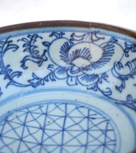 Chinese Blue White Batavian Bowl Qing Period Late 19th C for Repair - Picture 7 of 8