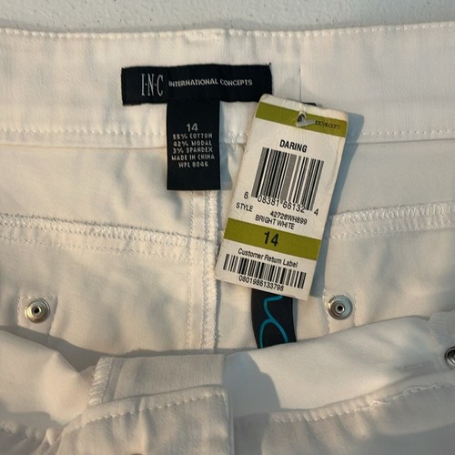 - NWT INC International Concepts Bright White Skinny Leg Curvy Fit Pants Size 14 - Bild 2 von 5
