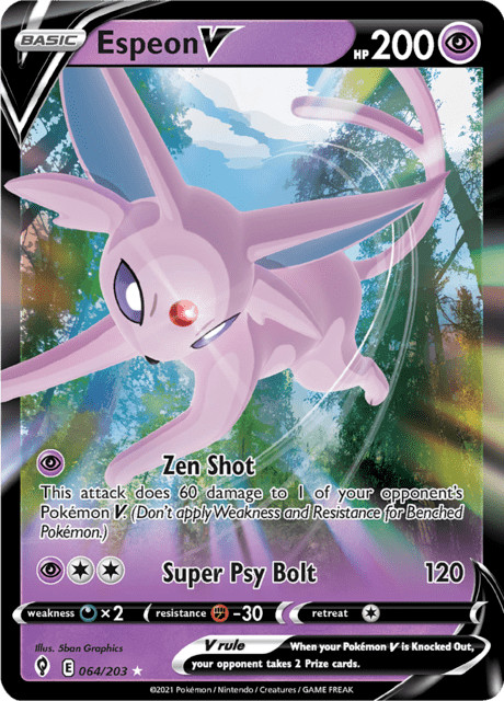 Espeon V 064/203 Ultra Rare Evolving Skies Pokemon TCG Near Mint