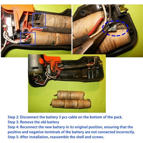 Battery pack for Black Decker Ranger CD2000 Cordless 6v Drill - Picture 3 of 3