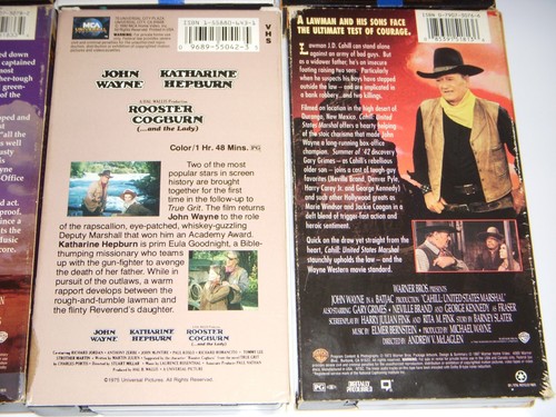 John Wayne VHS late movies Chisum Rio Lobo Big Jake The Cowboys Lot of 6 Tested - Picture 7 of 9