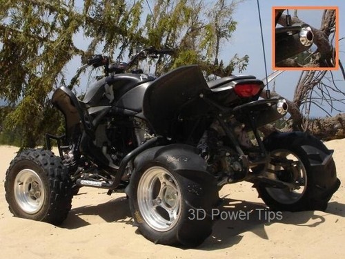 3D POWER TIP - CNC EXHAUST TIP HONDA TRX 700xx TRX 700 w/ SPARK ARRESTOR SCREEN - Picture 6 of 10