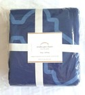 Pottery Barn TRISHA GEO Linen Blend Duvet Cover, King/CalKing, New