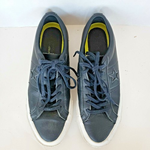 Converse One Star Leather Ox Low Top Black White Mens 7.5 Womens 9 - Picture 6 of 11