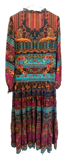 Anthropologie Bhanuni by Jyoti Davina Multi-Color Maxi Dress Sz XS - Picture 4 of 15