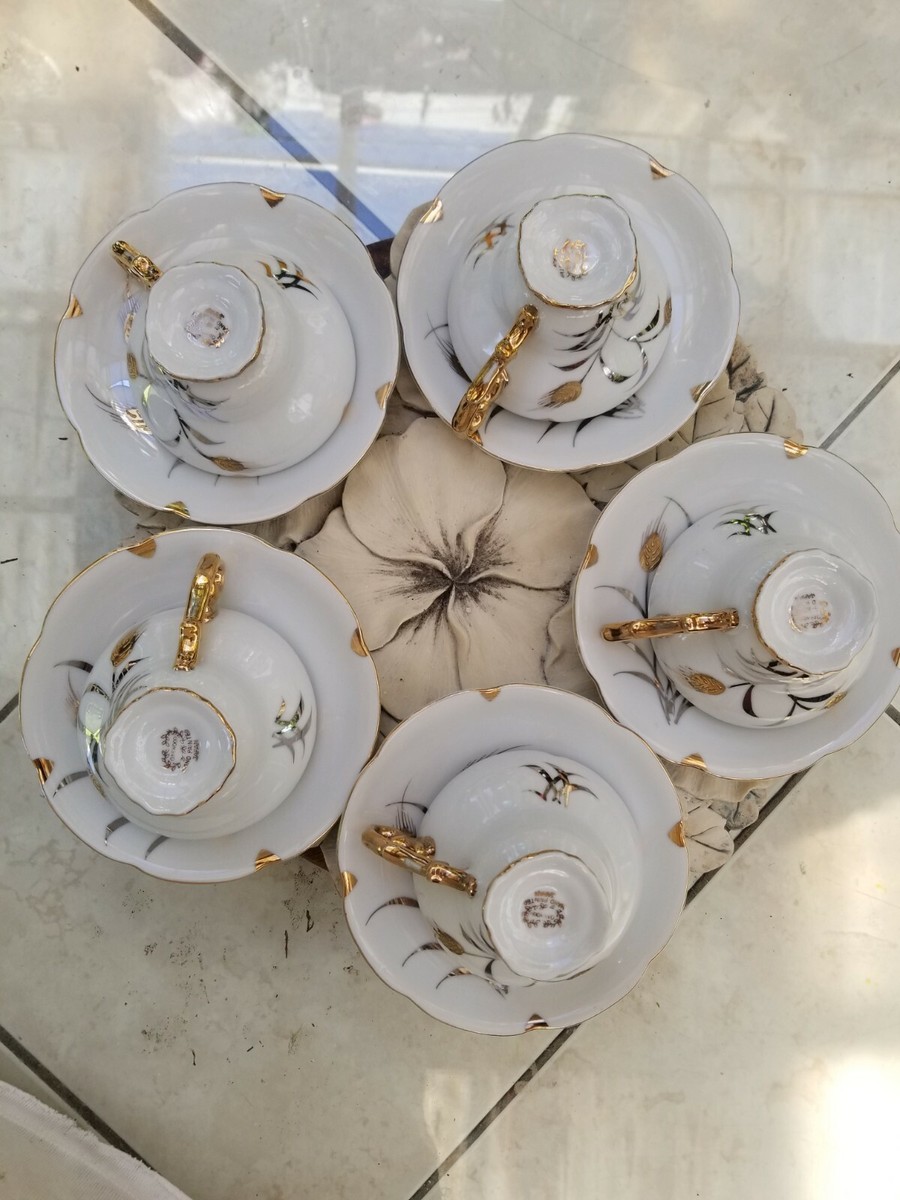 VTG. Oakwood handpainted japan 1950. 19 Piece Tea Set White