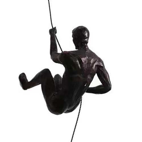 Kreativer kletternder Mann Harz Wand Skulpturen 3D Wandkunst Dekor - Bild 7 von 12
