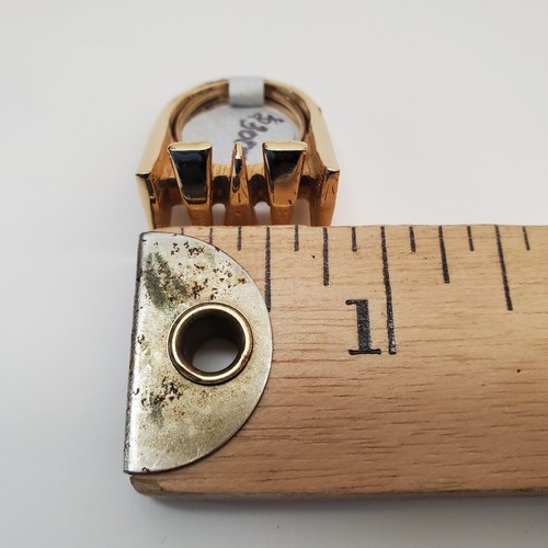 Vintage Brutalist 14K GP Gold Ring Charles' Fine Jewelry SF Sz 6 MCM Modernist - Picture 9 of 14