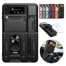 Fr Samsung Galaxy Z Flip 7/6/5/4/3 Shockproof Camera Slide Ring Stand Armor Case