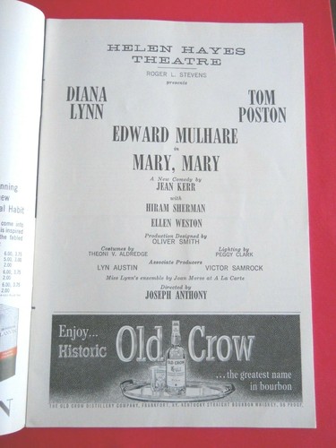 June 3 - 1963 - Helen Hayes Theatre Playbill - Mary Mary - Tom Poston - Picture 3 of 4