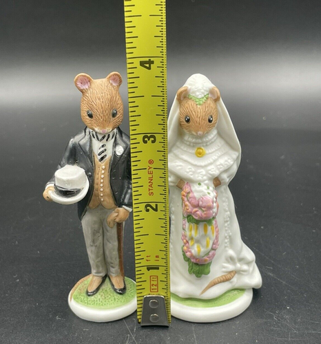 The Woodmouse Family Mouse Figurine Franklin Mint Celestine William Bride Groom - Picture 2 of 8