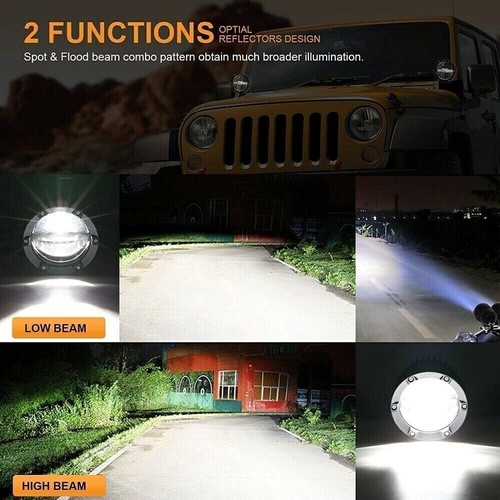 AUXBEAM 4" LED Fog Light Driving Work Pods Hi-Lo Beam Truck OffRoad & Wiring - Picture 9 of 12