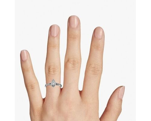 2.25 Ct Marquise IGI Certified Lab Grown Wedding Diamond Rings 14K White Gold - Picture 3 of 7