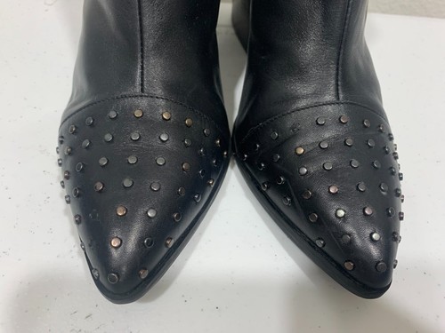 TREASURE & BOND BLACK LEATHER STUDDED ANKLE BOOTS SIZE 9.5 - Picture 3 of 12