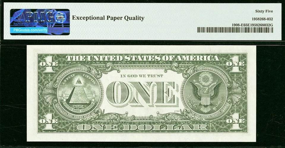 1974 $1 Federal Reserve Note PMG 65EPQ - Birthday - Low Serial Number 00000616 - Image 3 of 3