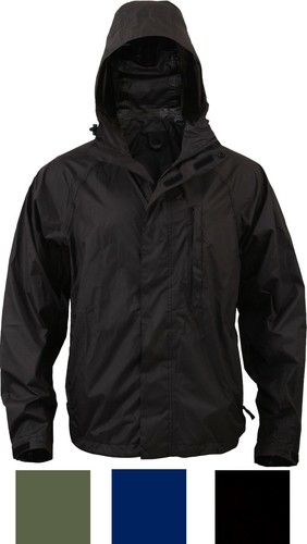 Packable Rain Jacket with Zippered Pouch Easy Carry Lightweight Rain Coat - Picture 1 of 11