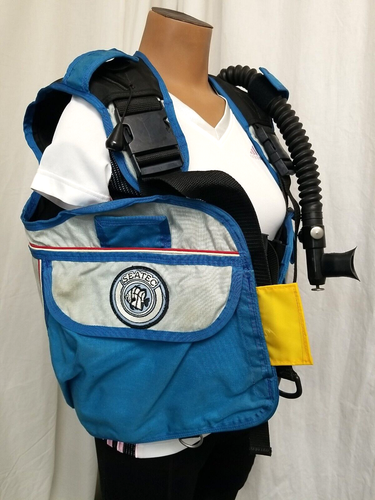 SEATEC Manta Buoyancy Diving Vest Size Medium Blue Black Made in USA - Picture 8 of 16