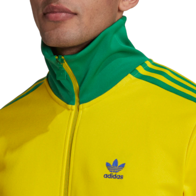 トップス ADIDAS BECKENBAUER SEMI SOLAR YELLOW M Men's Adidas Originals FB Nations Beckenbauer 3 Stripe Track