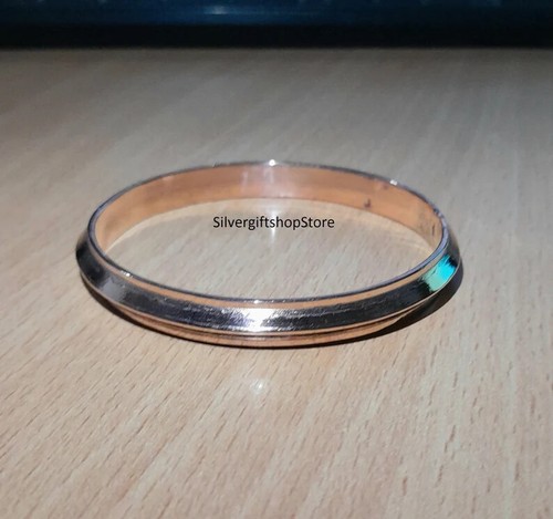 Reines Kupfer Kara Kragen Rand Sikh Punjabi Singh Armreif Kaur Khalsa Kada Armband - Bild 6 von 10