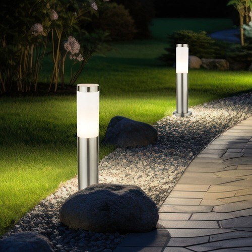 Stehleuchte Außenlampe Sockelleuchte Gartenlampe Edelstahl Wegeleuchte 4er Set - Bild 5 von 9