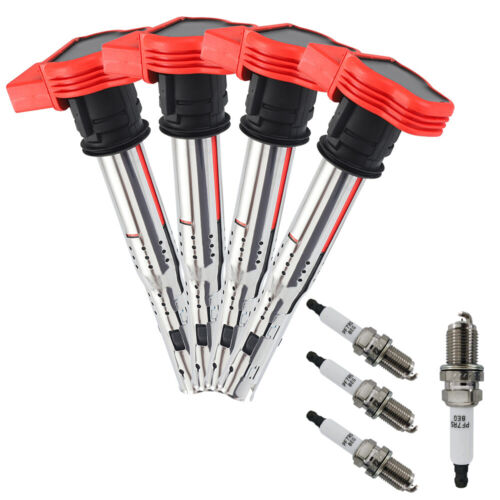 4x Ignition Coil + 4x Spark Plug Set for AUDI TT A4 VW GOLF JETTA GTI 2.0L 2.0T - Picture 4 of 7