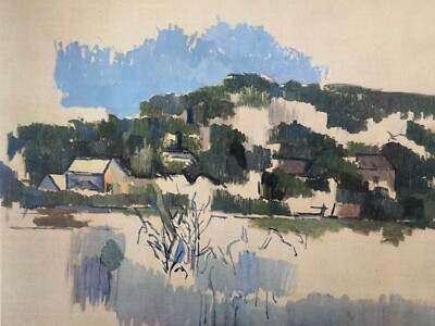 PAUL CEZANNE,'HOUSES ON THE HILL,1906' MEGA RARE AUTHENTIC
