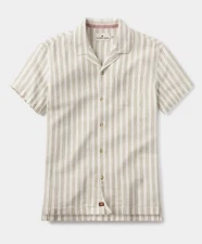 NEW The Normal Brand Freshwater Camp Shirt in Agave Stripe For Men's Medium