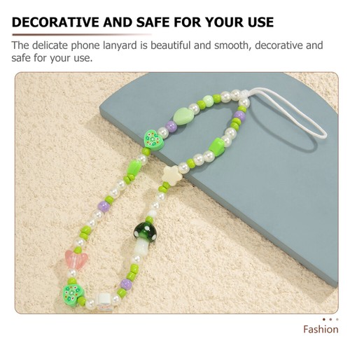 Set of 2 Farbenfrohe Perlenkette Damen Telefon Handy-Lanyard - Zdjęcie 2 z 12