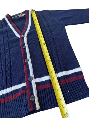 VTG Y2K Zarye Billy Best Cardigan Sweater Boys Youth XL Blue Preppy Grunge 90s - Picture 5 of 6