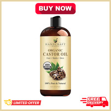 Premium Organic Castor Oil 100 Pure Hexane-Free Cold-Pressed 16 fl oz