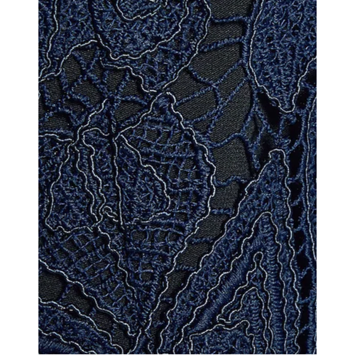 Neu mit Etikett Jonathan Simkhai Häkel Strick abgesetzt Kordel Spitze Midikleid blau schwarz 0 - Bild 4 von 4