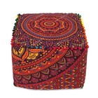 Indien Mandala Pouf Ottoman Foot Stool Decor Poof Bed Room Floor Pillow