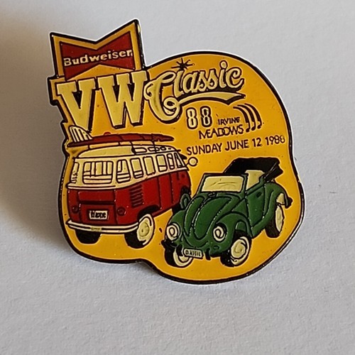 VW Classic 1988 Vintage Enamel Pin Volkswagen Beetle Bug - Rare Collectible