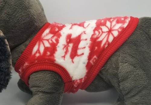Unbranded XS Extra Small Dog Christmas Sweater Fuzzy Fleece Red White - Picture 9 of 12