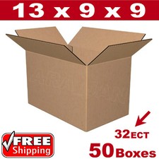 50 - 13x9x9 Cardboard Boxes Mailing Packing Shipping Box 32ECT Corrugated Carton