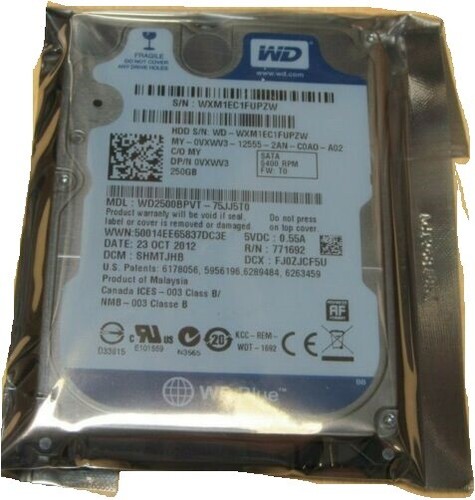 Western Digital WD2500BPVT 250GB,2,5" HDD S-ATAII Internal,5400RPM - Picture 2 of 2