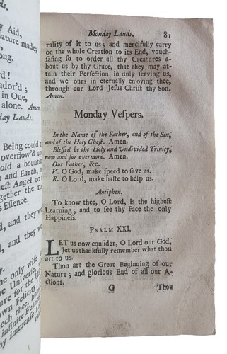 DEVOTIONS With Psalms, Hymns, & Prayers / George Hickes / 1706 / Bible Int. - Picture 13 of 24