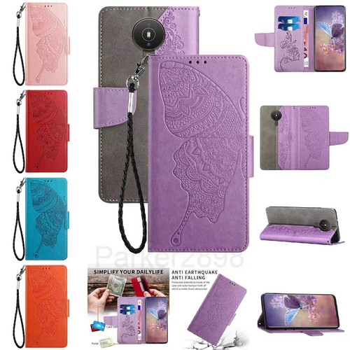 Case for Nokia 5.4 3.4 2.4 1.4 G20 G21 G11 Leather Wallet Card Butterfly Pattern - Picture 1 of 62