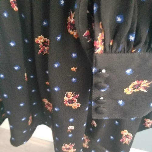 Free People Smock You Very Much Mini Dress Ling Sleeve Black Dixie Floral NWT - Picture 3 of 16