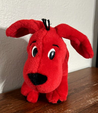 Vintage Clifford the Big Red Dog w/Bone 10" Standing Plush Scholastic 2000