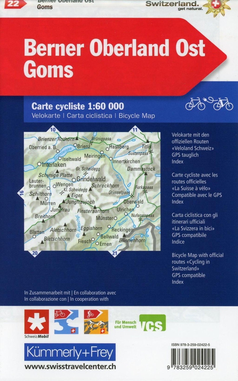 Thumbnail - Radwanderkarte Berner Oberland Ost - Goms Mit Ortsindex (22) |