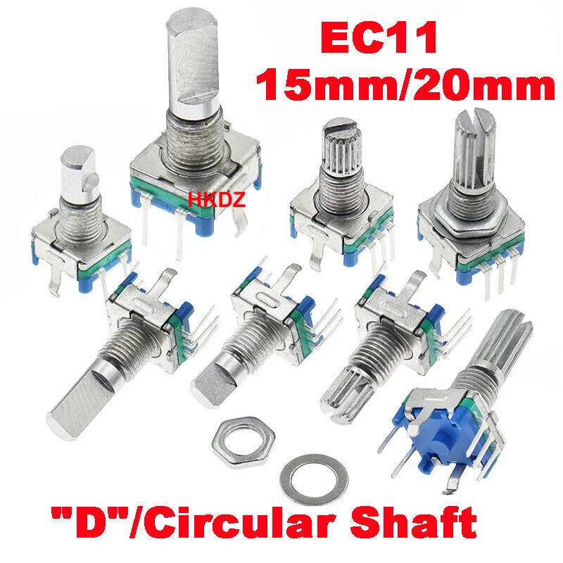 Switch 15mm, 5 Pin 20 Digital PotentiometerRotary Shaft Encoder EC11, With Push - Image 2 of 4