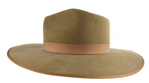 Lack Of Color Caramel Brown 100% Wool Felt Wide Brim Rancher Hat Women Medium - Picture 6 of 9