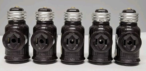 5x Adattatori Presa Senza Chiave Con Due Prese Polarizzate 660w - 125V Marrone - Cooper  - Foto 1 di 7