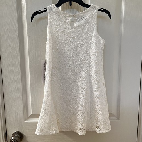 Mia Juliana Off White Lace Sparkly Sequin Dress Girls Size 5 NWT - Picture 9 of 12